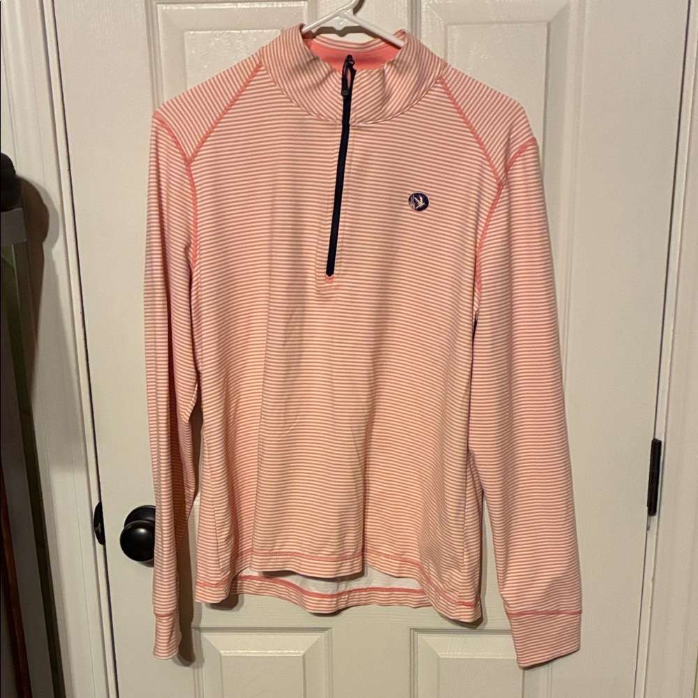 Southern Tide Pink Striped Long Sleeve Tee Womens Large
